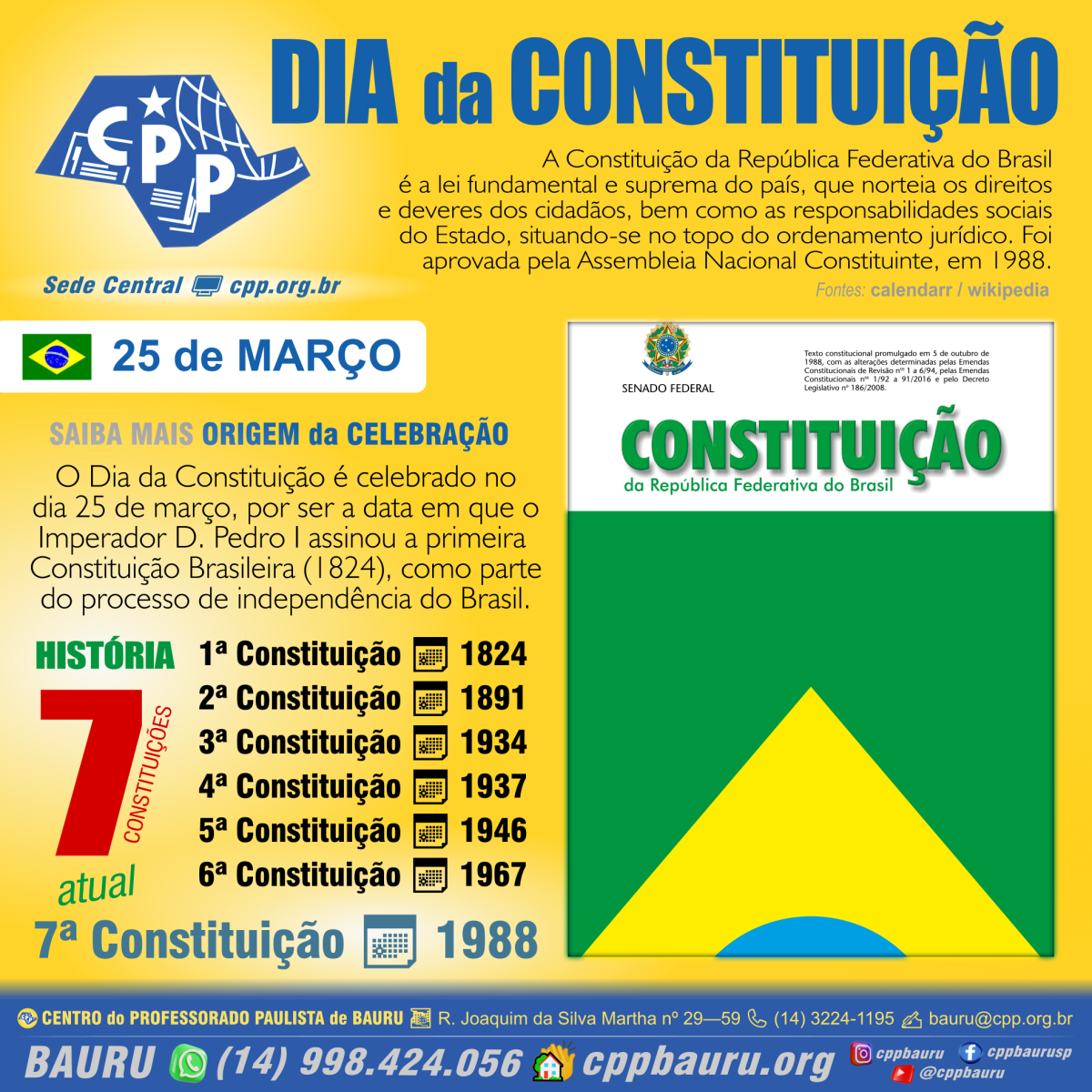 🌐 Dia da Constituição 🔔 25 de Março